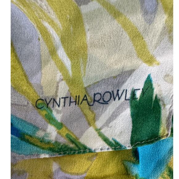 Cynthia Rowley 100% silk watercolor floral rectangle long scarf 12.5 x 64" - Picture 7 of 8